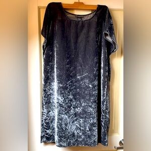Silver gray charcoal velvet tunic dress